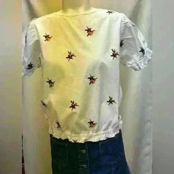 a loves a cotton blouse embroidered flowers Size XS - Picture 3 of 9